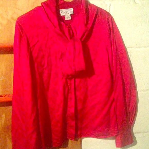 100% Silk Saks Fifth Avenue Red woman Blouse
