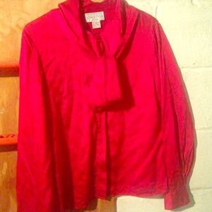 100% Silk Saks Fifth Avenue Red woman Blouse