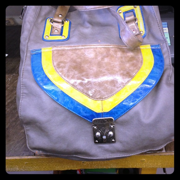 Large Grey leather bag