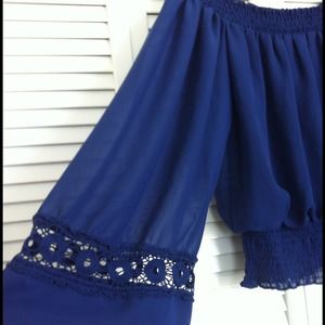 RESERVED @dffrederick78 blue  off the shoulder