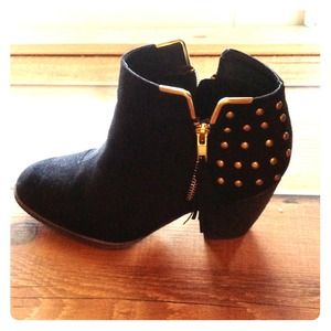 Black booties with a studded twist! (On hold)