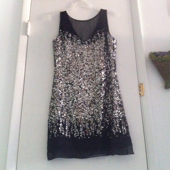 Special occasion black sequin dress