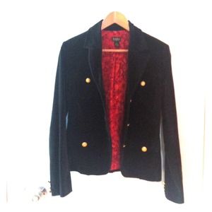 Lucky black jacket with gold buttons & red inside