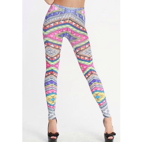 Sold out! multi print geometric leggings - Picture 1 of 3