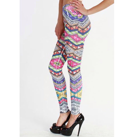 Sold out! multi print geometric leggings - Picture 2 of 3