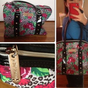 Betsey Johnson rose print bag