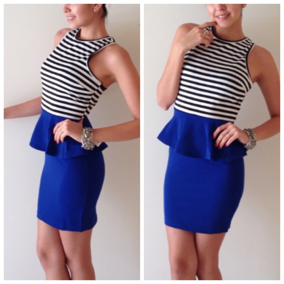 SOLDinBUNDLE Black Stripes and Royal Blue S - Picture 2 of 3