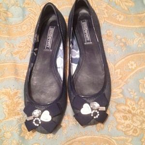 Denim Poppy Coach flats. Size 10