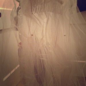 Single layerpearl Bridal veil fingertip length
