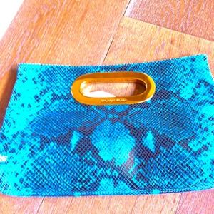 AUTHENTIC turquoise MICHAEL KORS clutch