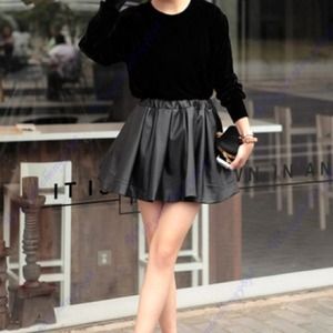 PREORDER Faux Leather Circle Skirt