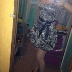 Black and white party/prom dress