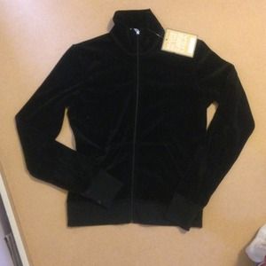 Juicy couture black velour track jacket