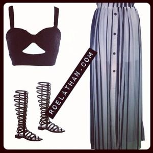 Black n white maxi skirt