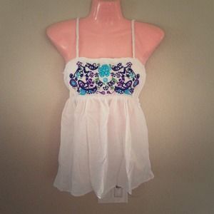 White Empire Waist Tank