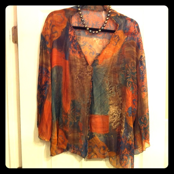 Sheer silk blouse
