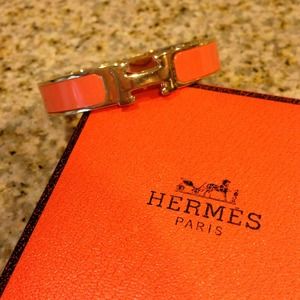 Hermes orange and yellow gold bracelet