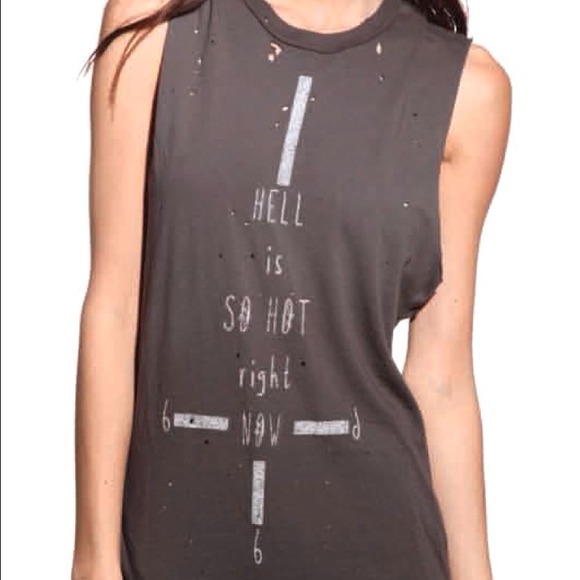 UNIF Distressed Muscle Tank Top