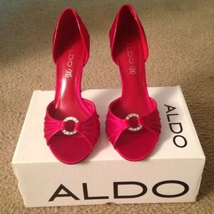 Red Aldo Peep Toe Heels