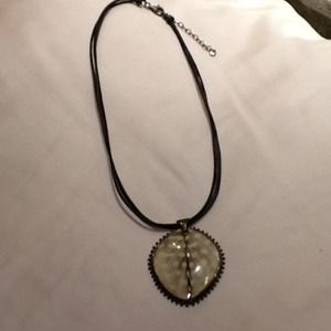 Silpada resin guinea feather leather necklace