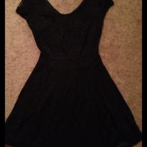 Blk lace skater dress