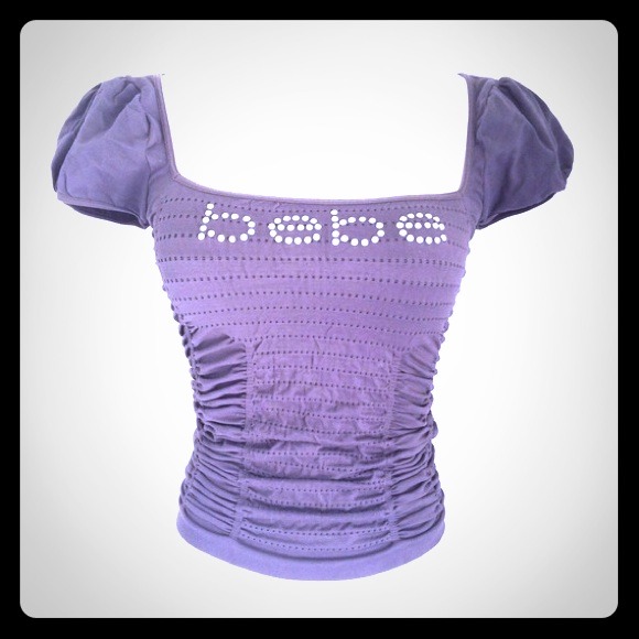 Bebe rhinestone logo. charcoal grey top!