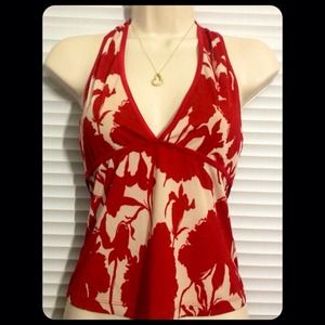 Sexy Red & Beige Halter Top, Size S