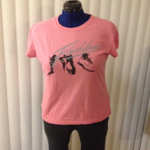 Retro 1980’s 80’s movie Flashdance pink baby T