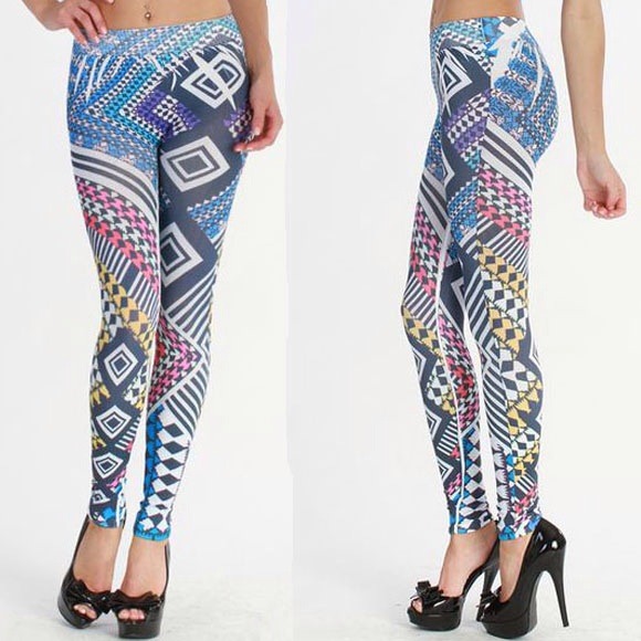 Multi print geometric leggings - Picture 1 of 1