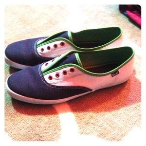 Blue, white and green Keds