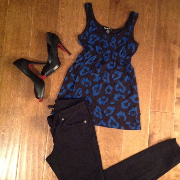 🚫🚫BUNDLED🚫🚫Blue Leopard Print Tank