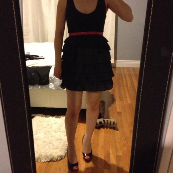 Black ruffle dress
