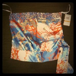 Xoxo Collection Silk Strapless Top