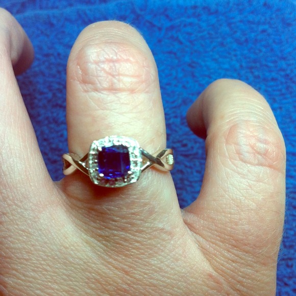 Himalayan Kyanite &white Topaz sterling Silver Rin