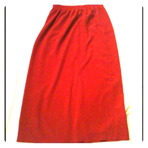 Red long skirt