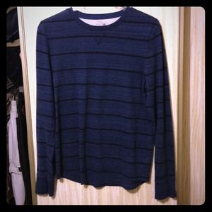 Blue and black striped long sleeve.