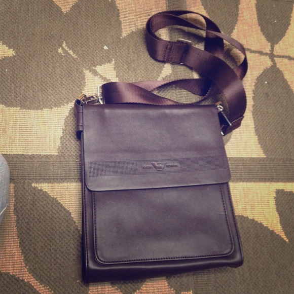 Chocolate Giorgio Armani Leather Crossbag