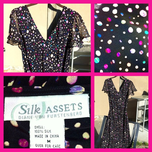 100% Silk Burst of Color jumping out of Black! - Picture 3 of 3