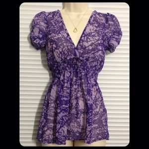 Sheer Purple Splatter Top, Size S