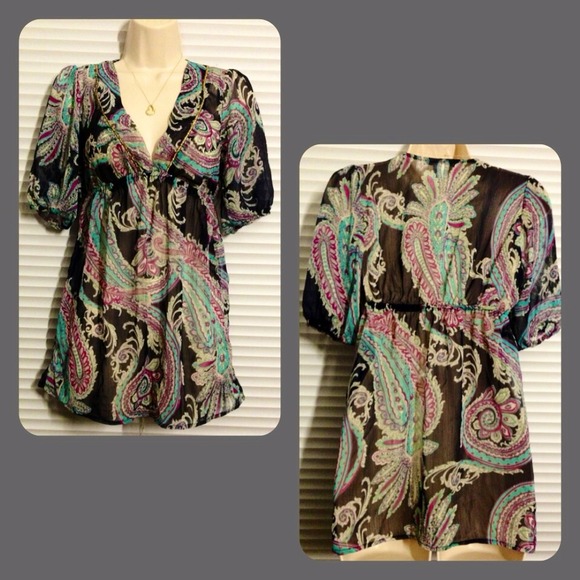 Sheer Paisley Tunic, Size S
