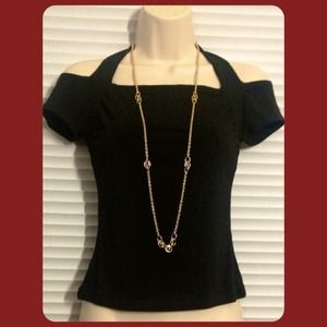 Sexy Black Off Shoulder Halter, Size S