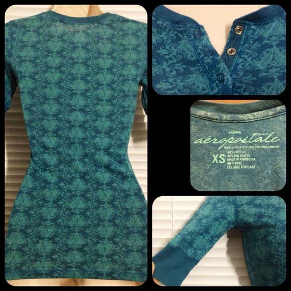 Damask Henley, Size XS - Picture 2 of 2