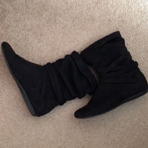 Black boots.