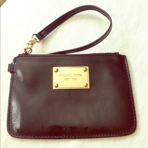 Black patent leather Michael Kors Wristlet