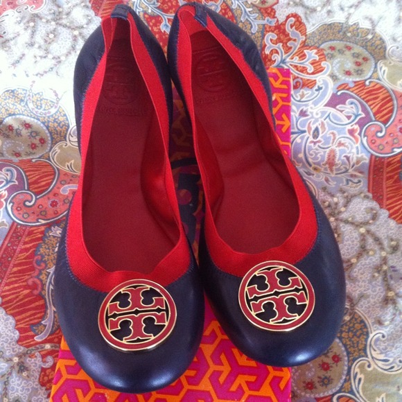 Tory Burch Shoes - *Traded* NIB Tory Burch red/ navy. Size 10