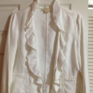 Ivory White Linen Blazer