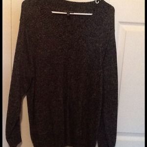 Black and grey vneck plus size sweater
