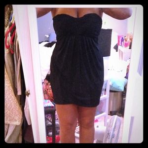 Black strapless dress