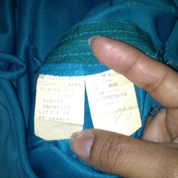 Vintage turquoise dress - Picture 3 of 3