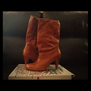 Tan leather/ Jeffrey Campbell/ mid calf